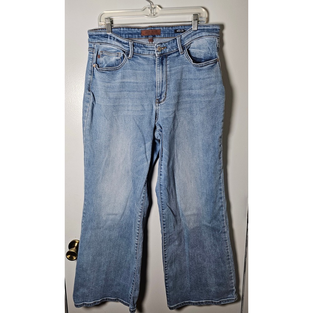 Judy Blue Wide Leg Jeans Women's Size 14W Blue Medium Wash High Rise